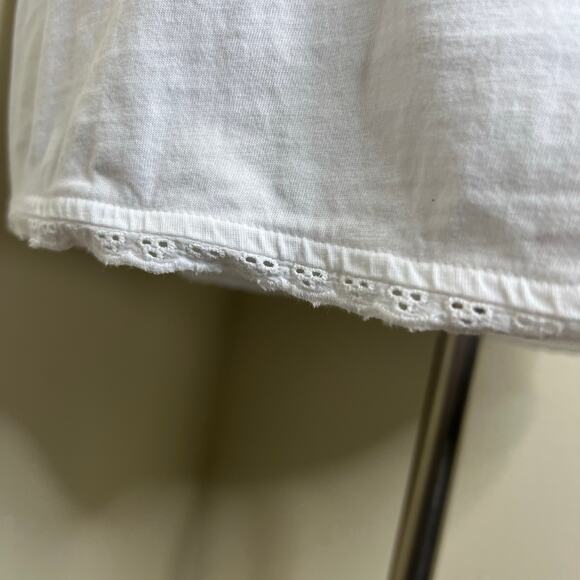 Marisa Christina Shift Dress MEDIUM White Eyelet Embroidered Beach Mini Cotton - Picture 4 of 9